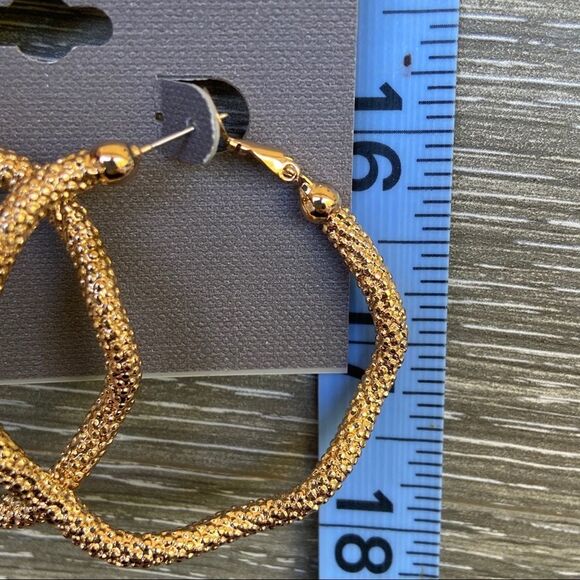 Hexagon Gold Hoops Daisy Fuentes Fashion Earrings $16ea / 3 for $25 - Picture 3 of 9